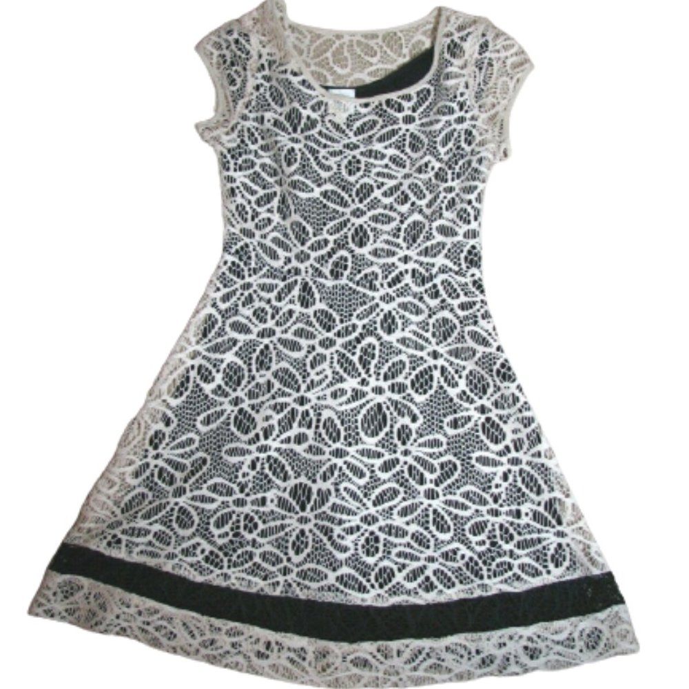 Anthro Dress Weston Wear Maitland Lace & Tank Women's Size XS Ivory/cream black